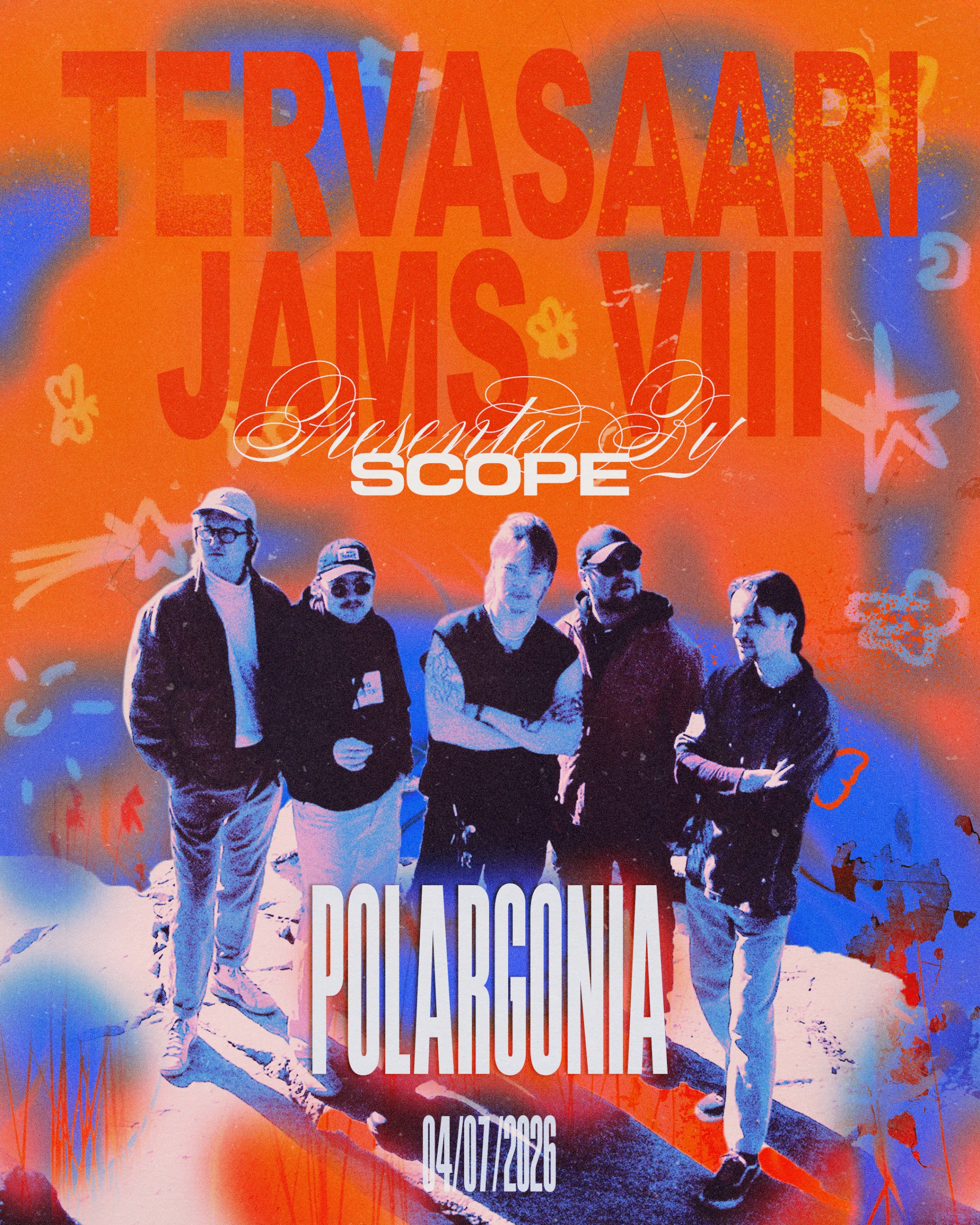 POLARGONIAcopy picture collage of The Alexander K band for Tervasaari jams VII event by SCOPE